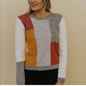 NWT Roolee color block sweater XS